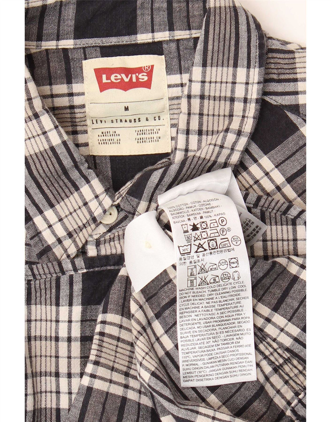 Ανδρικό πουκάμισο Levi's Medium Black Check Cotton
