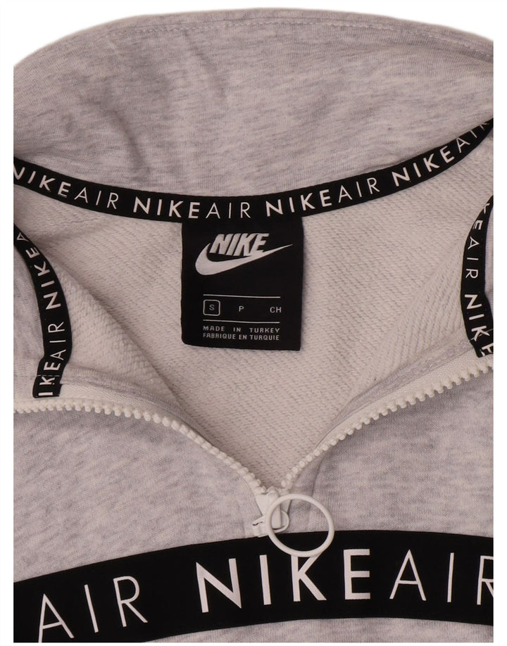 Γυναικεία φούτερ Nike Crop γραφικά Jumper UK 10 Small Grey Flecked