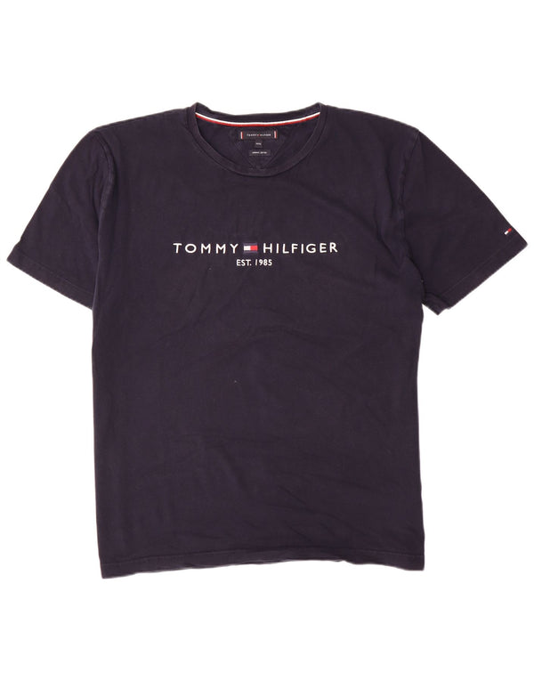 Tommy Hilfiger Ανδρικό T-Shirt με κανονική εφαρμογή γραφικό τοπ 3XL Navy Blue από βαμβάκι
