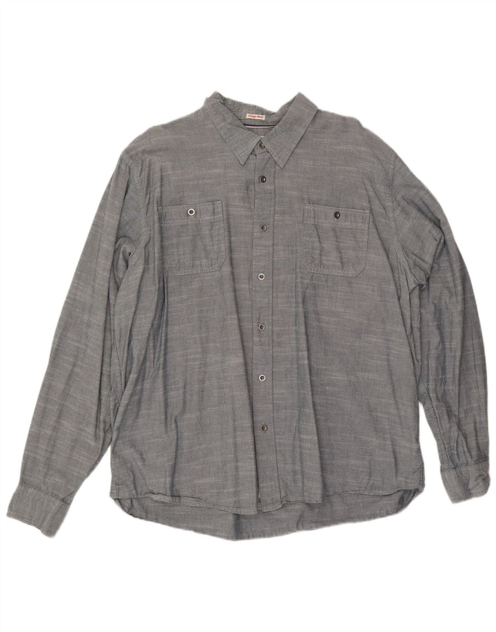 Ανδρικό πουκάμισο WRANGLER 2XL Γκρι βαμβακερό