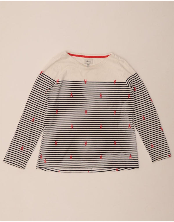 JOULES Γυναικείο τοπ μακρυμάνικο UK 14 μεγάλο λευκό ριγέ