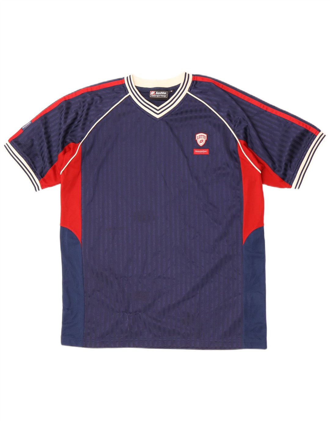 Ανδρικό T-Shirt Lotto Top Medium Navy Blue Colorblock Πολυεστέρας