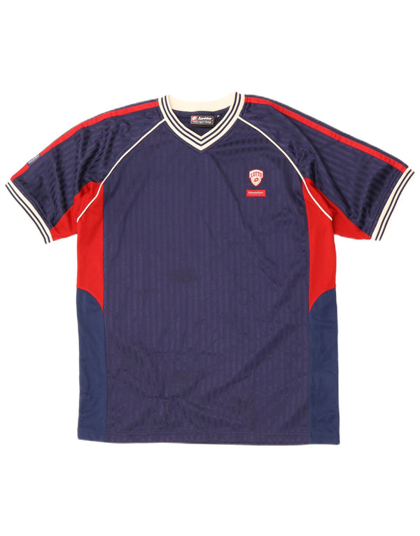 Ανδρικό T-Shirt Lotto Top Medium Navy Blue Colorblock Πολυεστέρας