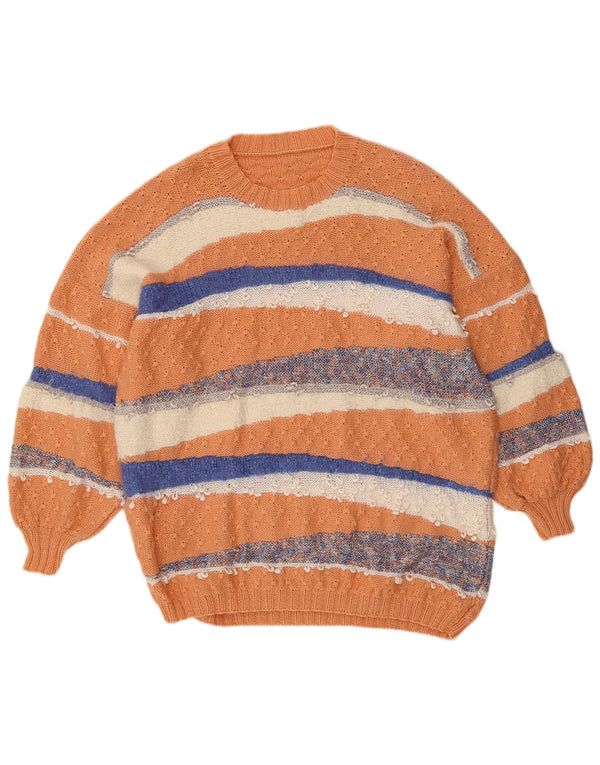 Γυναικείο πουλόβερ Vintage Crew Neck Jumper UK 18 XL Πορτοκαλί ριγέ