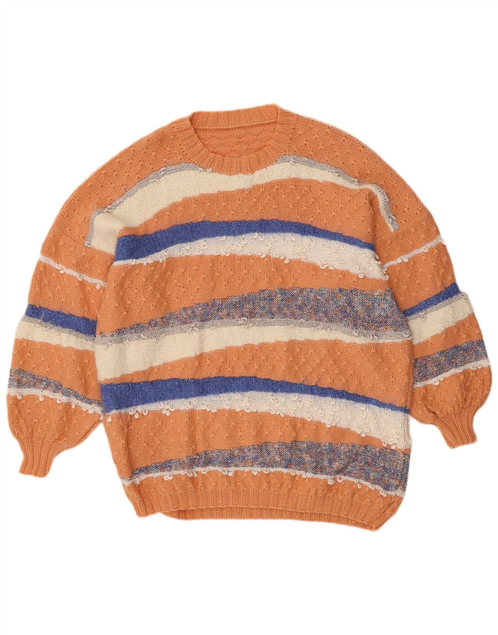 Γυναικείο πουλόβερ Vintage Crew Neck Jumper UK 18 XL Πορτοκαλί ριγέ