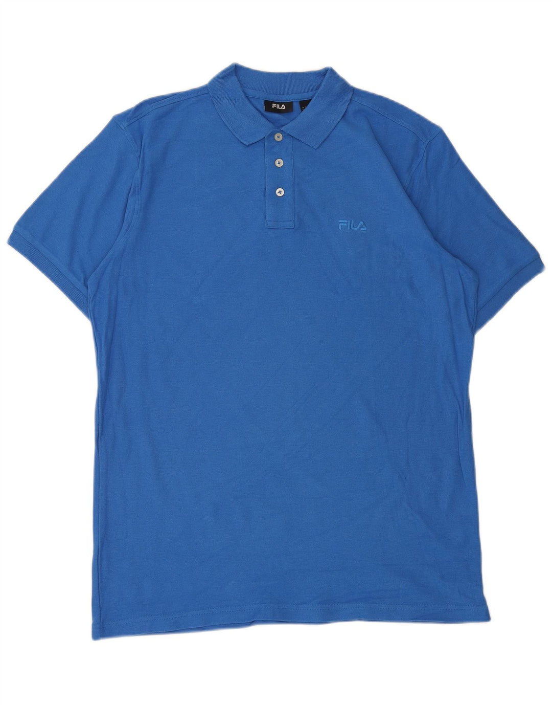 FILA Mens Polo Shirt Large Blue Cotton
