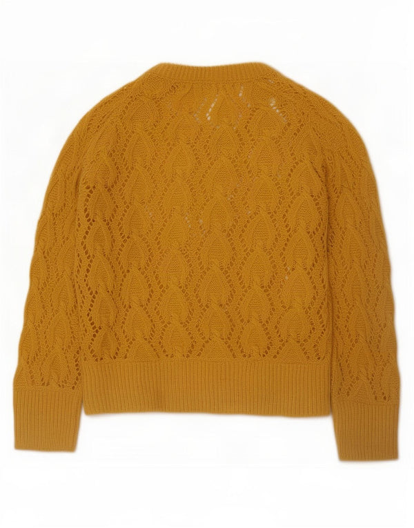 Zara Γυναικεία Ζακέτα UK 10 Small Yellow Acrylic