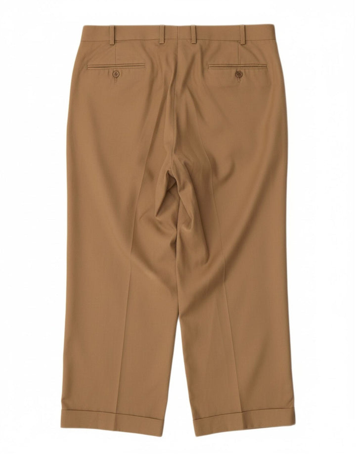 RALPH LAUREN Mens Straight Suit Trousers W36 L26 Beige Polyester