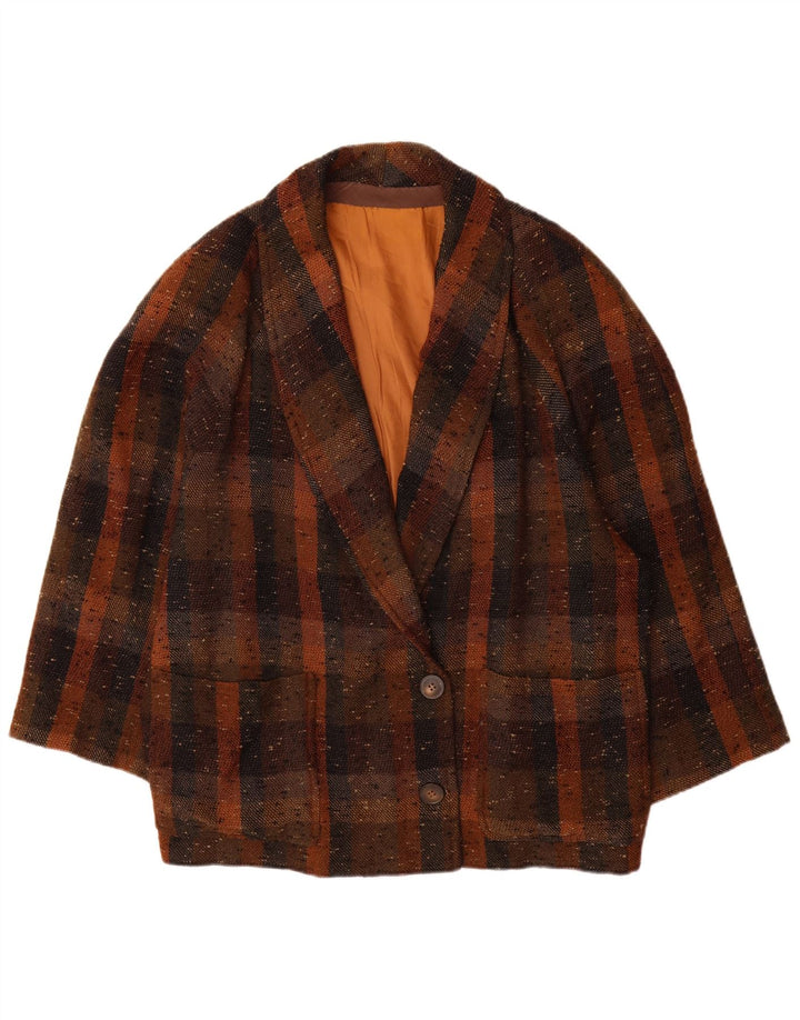 Vintage γυναικείο σακάκι σακάκι UK 18 XL καφέ με 2 κουμπιά