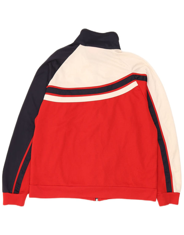 Lotto Womens Tracksuit Top Jacket UK 16 Large Red Colourblock