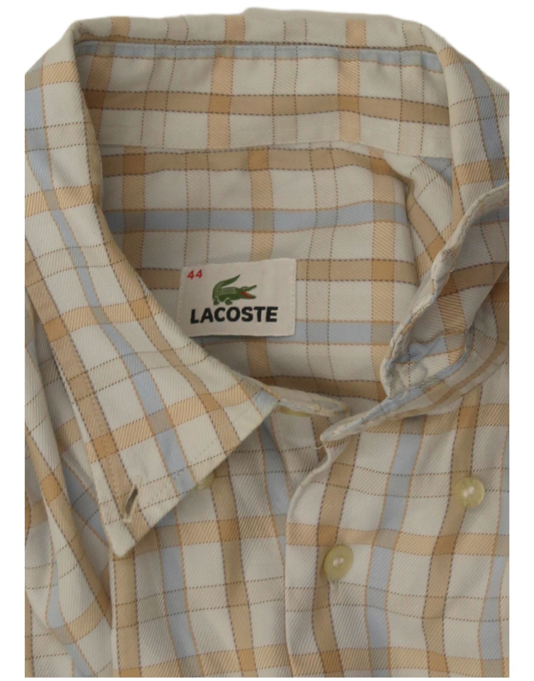 Ανδρικό πουκάμισο Lacoste νούμερο 44 XL Off White Check