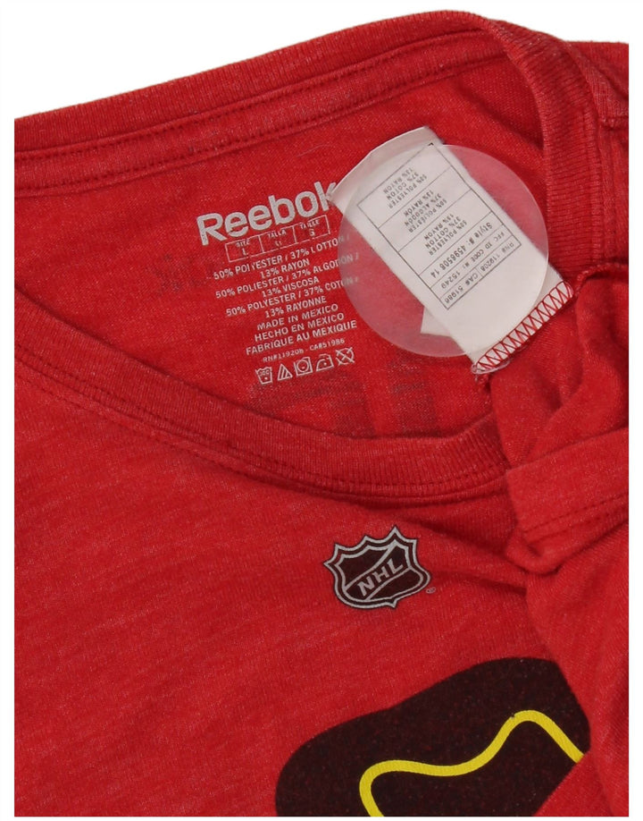 Γραφικό T-shirt Reebok Ανδρικό Chicago Blackhawks Top μεγάλο κόκκινο πολυεστέρα