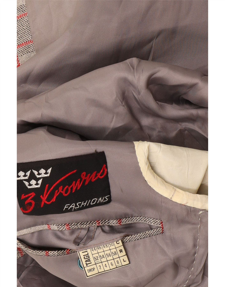 Vintage Ανδρικό σακάκι 2 κουμπιών Blazer IT 52 XL Grey Check