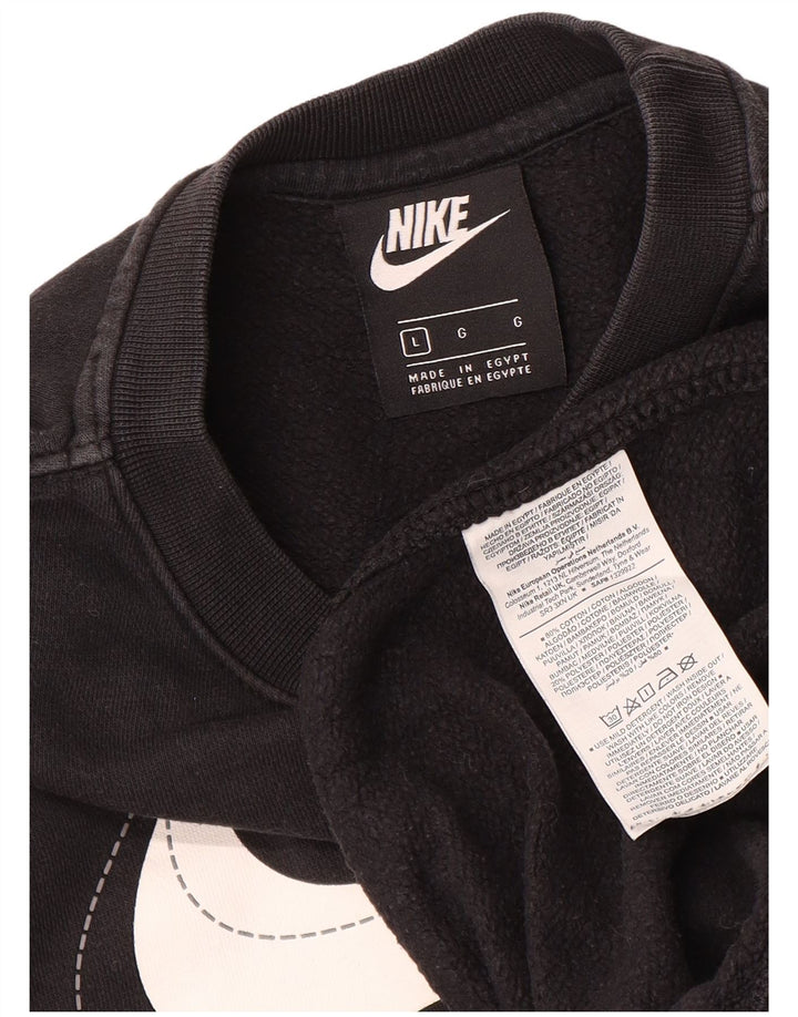Ανδρικό γραφικό φούτερ Nike Jumper μεγάλο μαύρο βαμβακερό