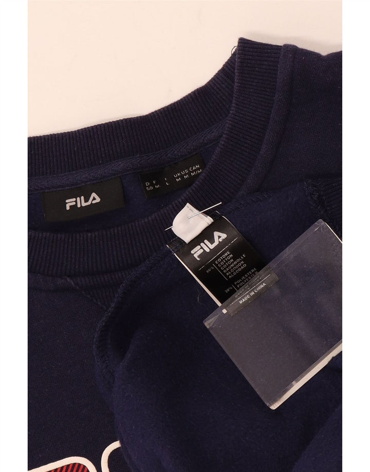 Ανδρικό γραφικό φούτερ Fila Jumper Medium Navy Blue Βαμβακερό