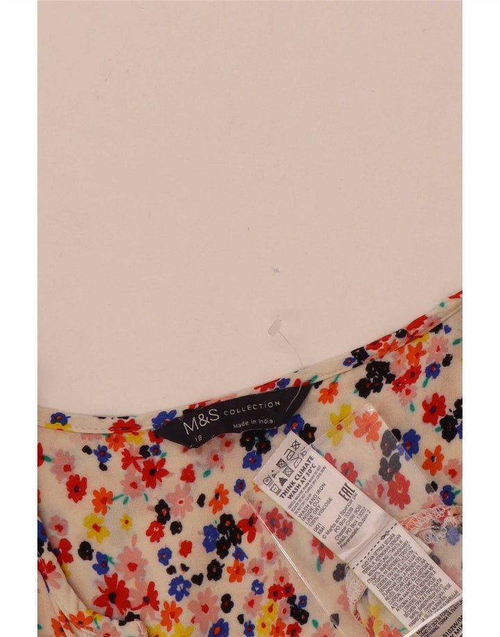 Marks & Spencer Γυναικεία μπλούζα 3/4 μανίκια τοπ UK 18 XL πολύχρωμη