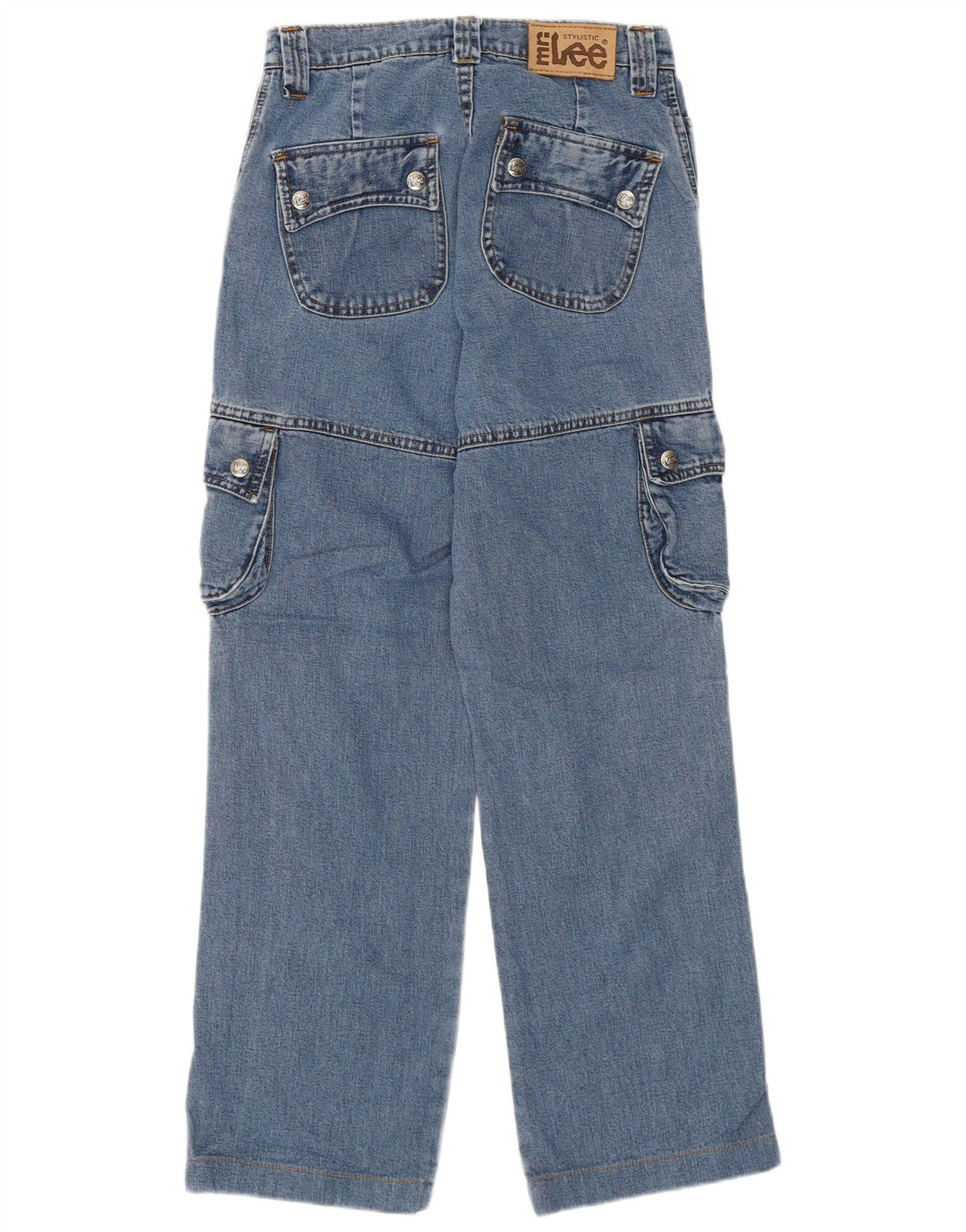 Lee Womens Cargo Straight Jeans W27 L27 Blue Cotton