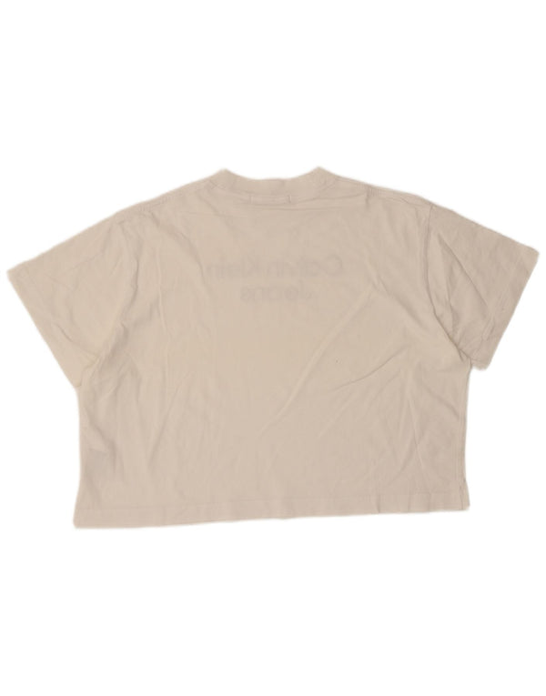 Γυναικείο γραφικό μπλουζάκι Calvin Klein Jeans Top UK 14 Medium White