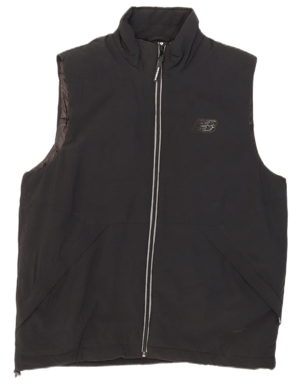 New Balance Mens Gilet UK 38 Medium Black Polyester