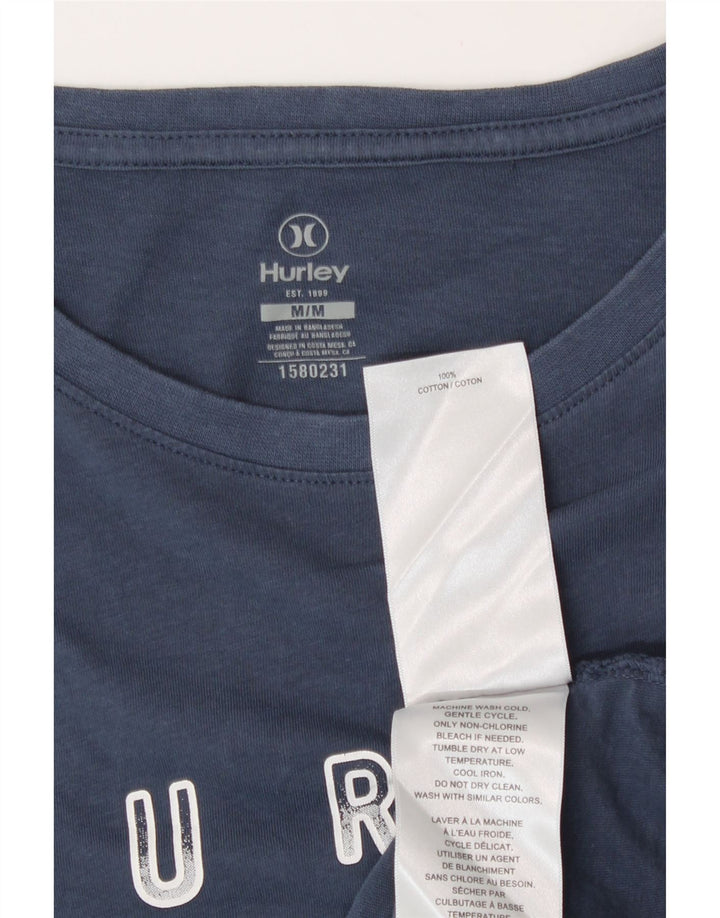 Ανδρικό γραφικό μπλουζάκι Hurley Top από μεσαίο ναυτικό μπλε βαμβακερό