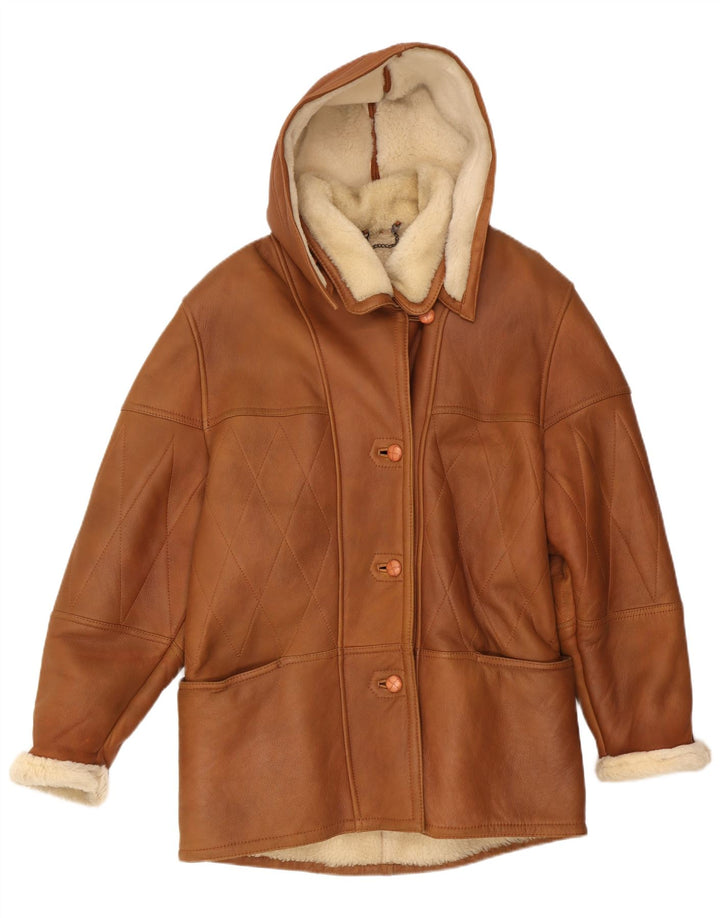 Conbipel Γυναικείο Παλτό Shearling με κουκούλα IT 42 Μεσαίο Καφέ
