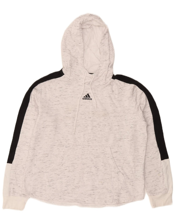 Adidas Γυναικείο Hoodie Jumper UK 16/18 Μεγάλο βαμβακερό λευκό φλιτζάνι