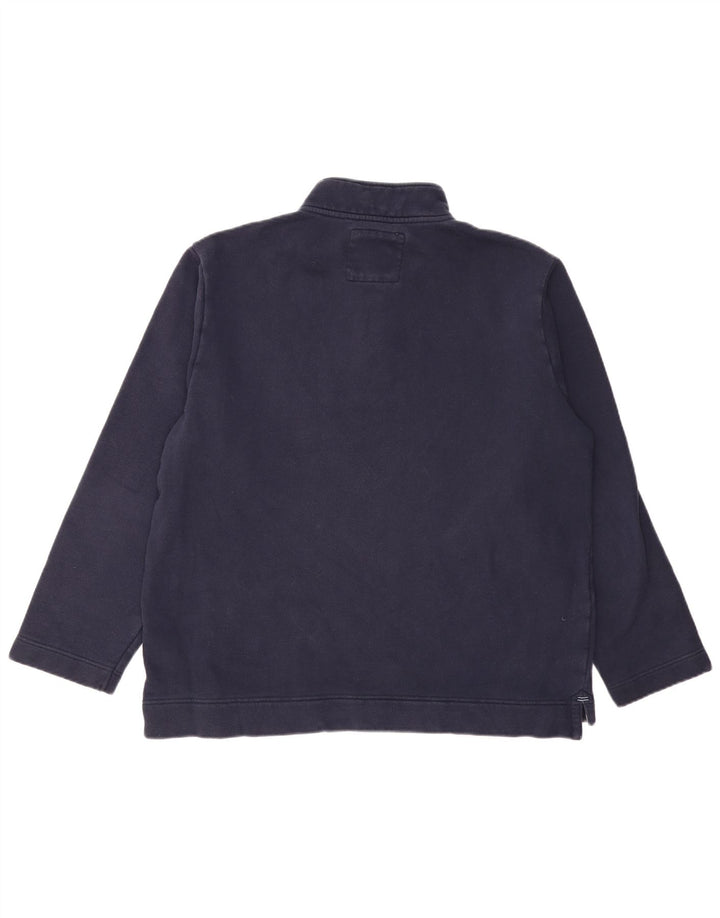 CREW CLOTHING Ανδρικό φούτερ με λαιμό κουμπιά Jumper 2XL Navy Blue Cotton