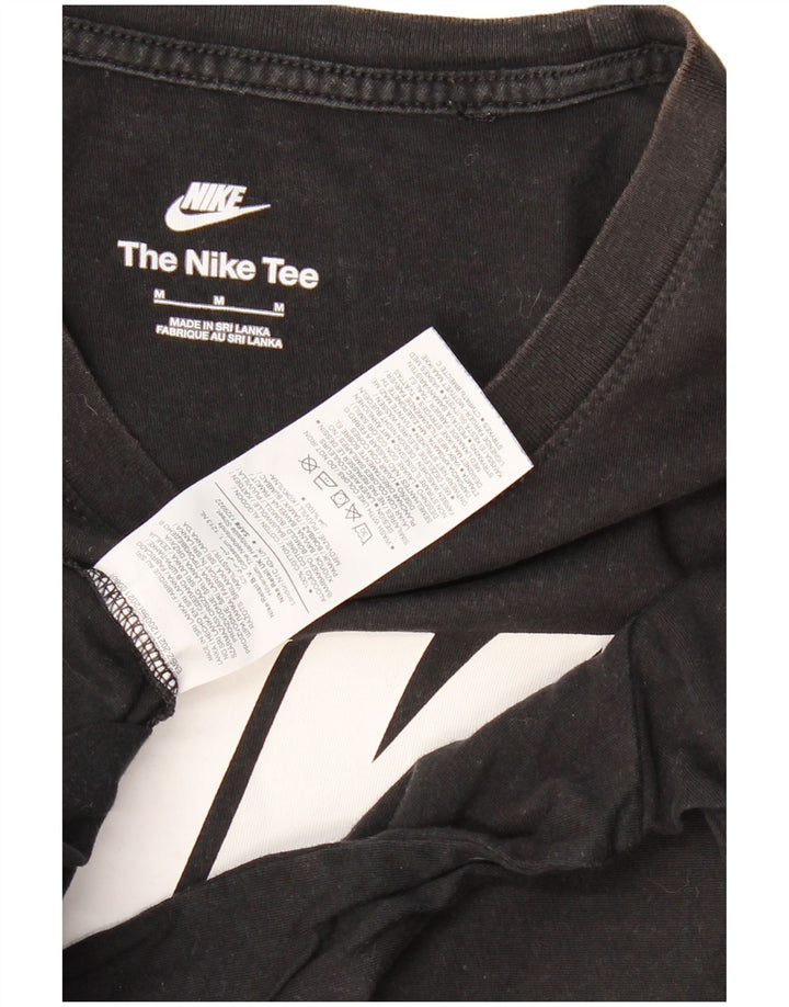 Ανδρικό γραφικό μπλουζάκι NIKE, μεσαίο μαύρο βαμβακερό