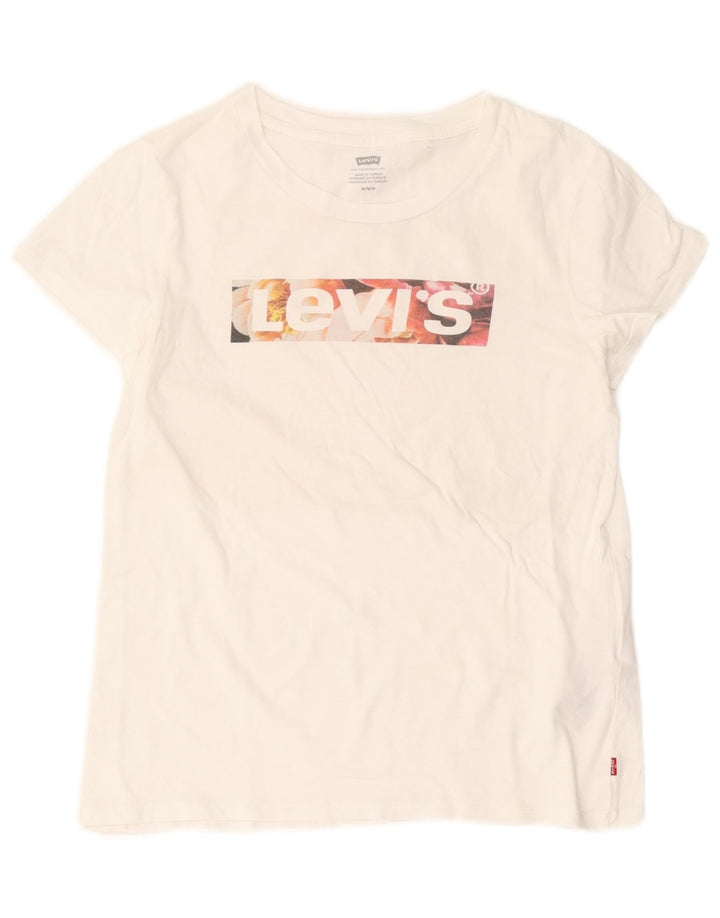 Γυναικείο γραφικό μπλουζάκι Levi's Top UK 12 μεσαίο λευκό βαμβακερό