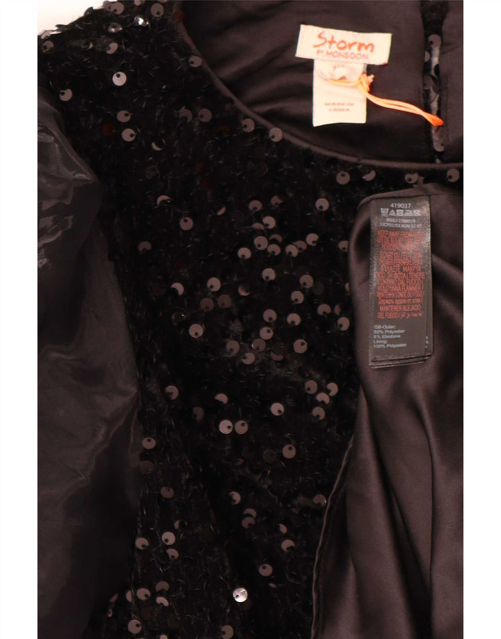 Φόρεμα Monsoon Girls Sequin A-Line 12-13 Years Black Polyester
