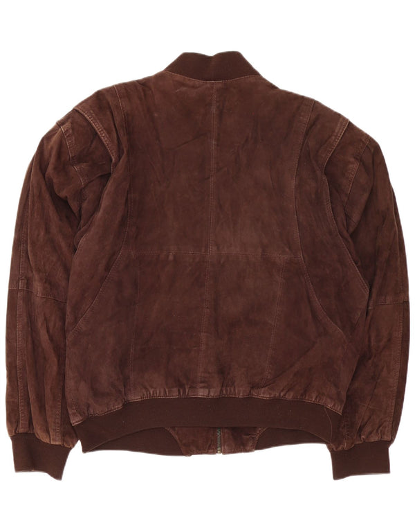 Vintage Ανδρικό Suede Bomber Jacket UK 42 XL Καφέ Δερμάτινο