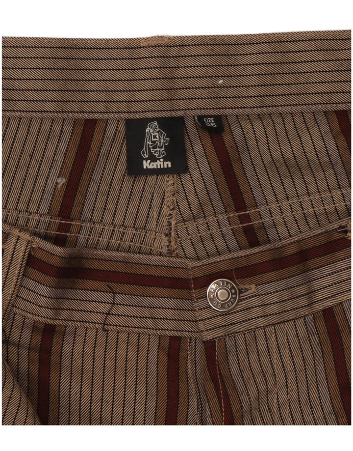 Ανδρικό casual σορτς Katin W36 Μεγάλο καφέ ριγέ πολυεστέρα