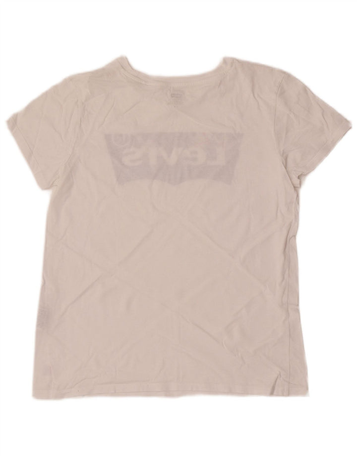 Γυναικείο γραφικό μπλουζάκι Levi's Top UK 12 μεσαίο λευκό βαμβακερό