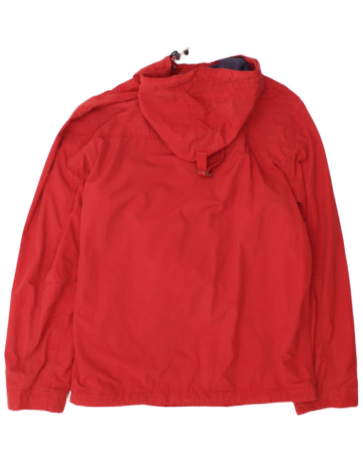 Napapijri Ανδρική κουκούλα γραφικό μπουφάν Anorak UK 38 μεσαίο κόκκινο πολυαμίδιο