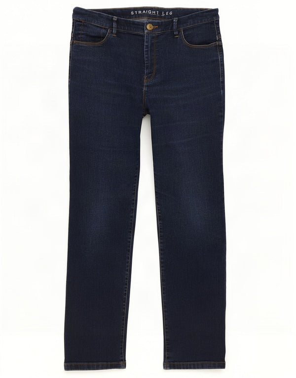 Marks & Spencer Γυναικεία Straight Jeans UK 14 Large W30 L28 Navy Blue Cotton