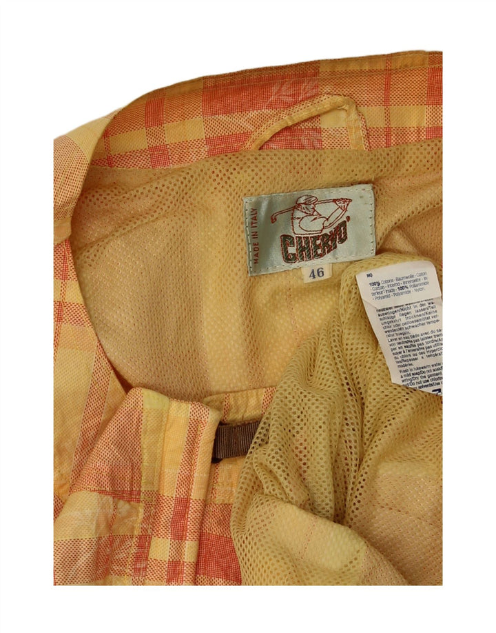 Vintage Γυναικείο Oversized Gilet IT 46 Large Yellow Check Cotton