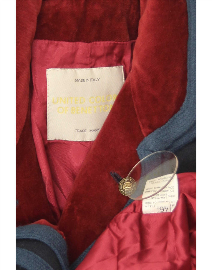 Benetton Γυναικείο Μπουφάν Blazer IT 46 Large Navy Blue Wool