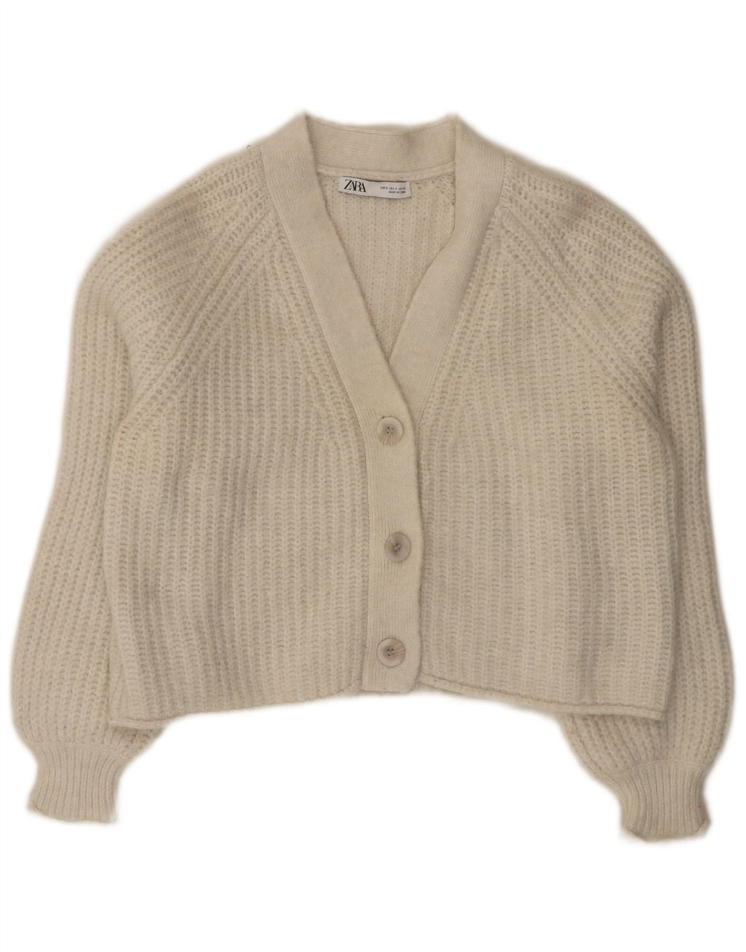 Ζακέτα Zara Crop Oversized UK 10 Small White