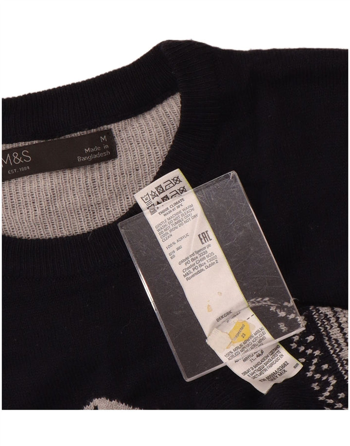 Marks & Spencer Ανδρικό πουλόβερ με λαιμόκοψη μεσαίου γκρι χρώματος