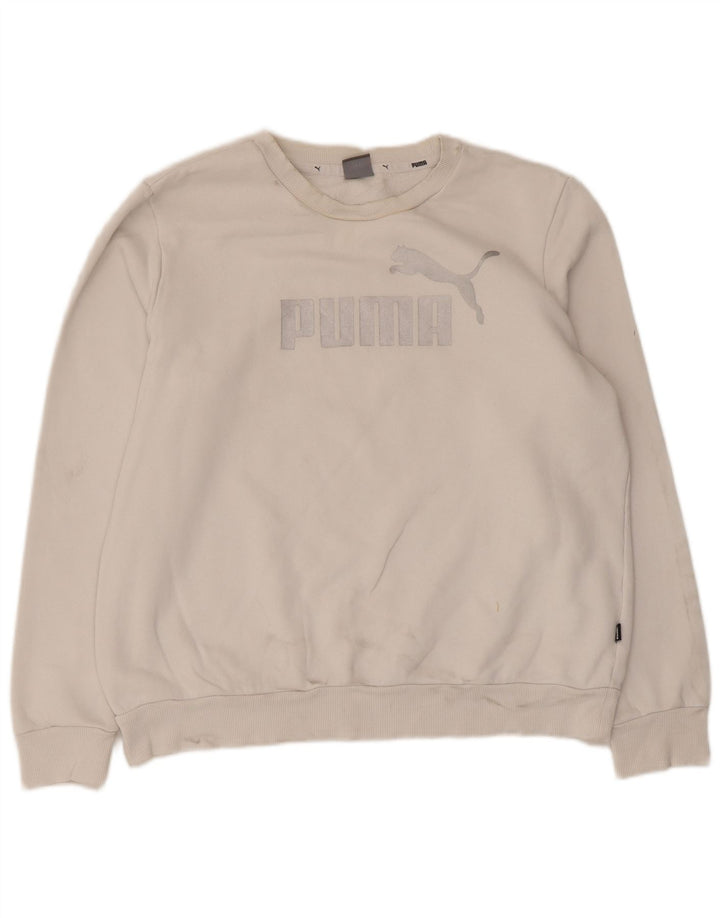 Ανδρικό γραφικό φούτερ Puma Jumper μεγάλο λευκό βαμβακερό