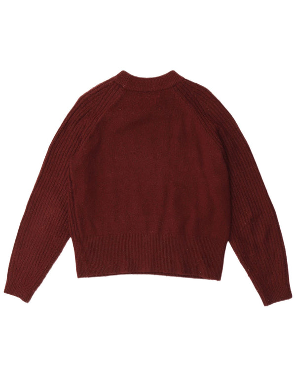 Marks & Spencer Γυναικείο πουλόβερ με λαιμόκοψη UK 10 Small Burgundy
