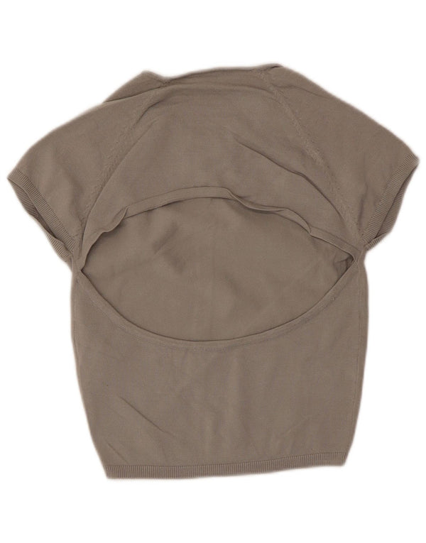 Zara Γυναικεία Μπλούζα Crop Top UK 14 Large Grey Viscose