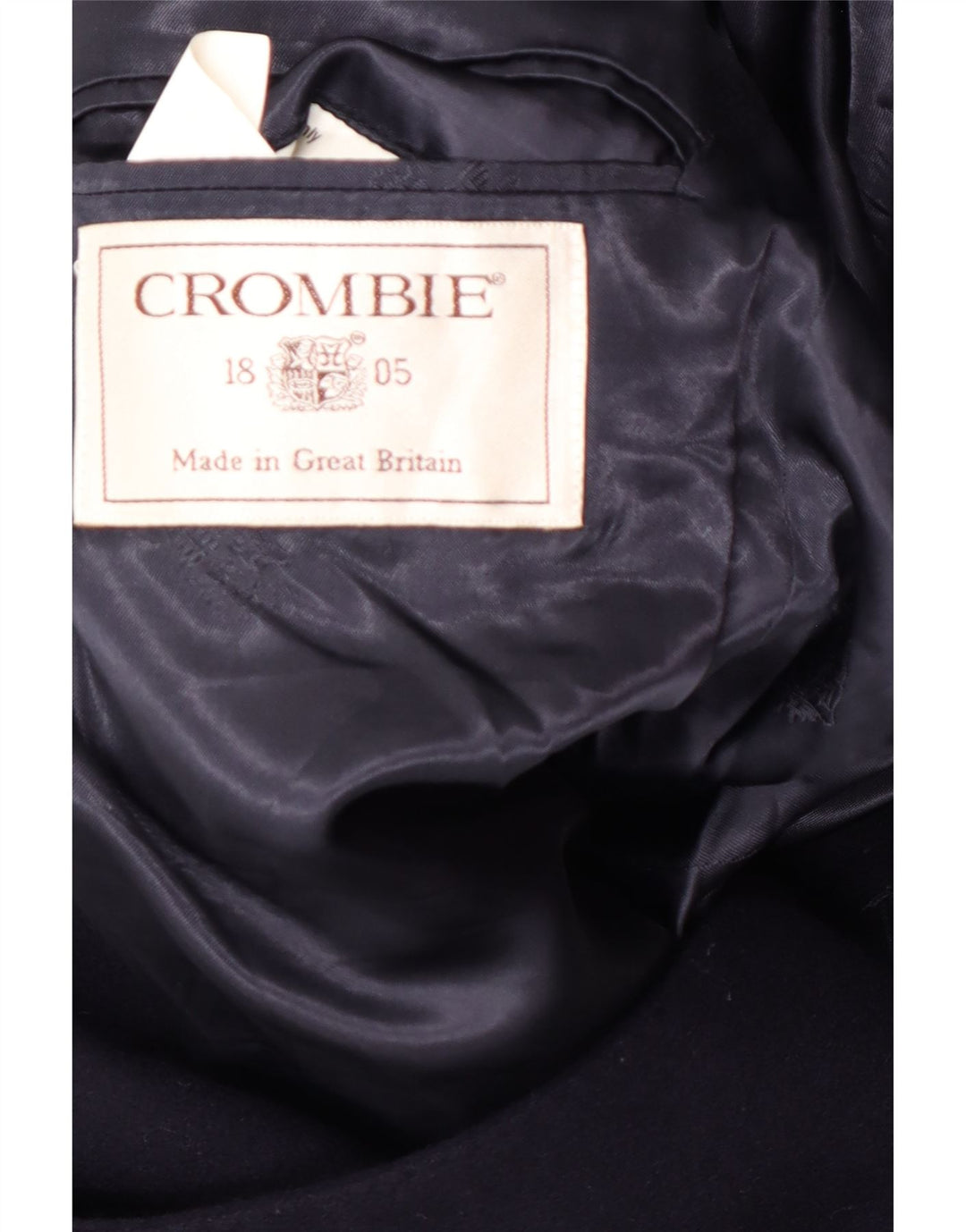 CROMBIE Ανδρικό Πανωφόρι UK 40 Large Navy Blue New Wool Classic