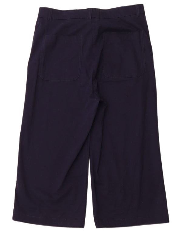 JOULES Womens High Waist Capri Trousers UK 14 Large W32 L21  Navy Blue