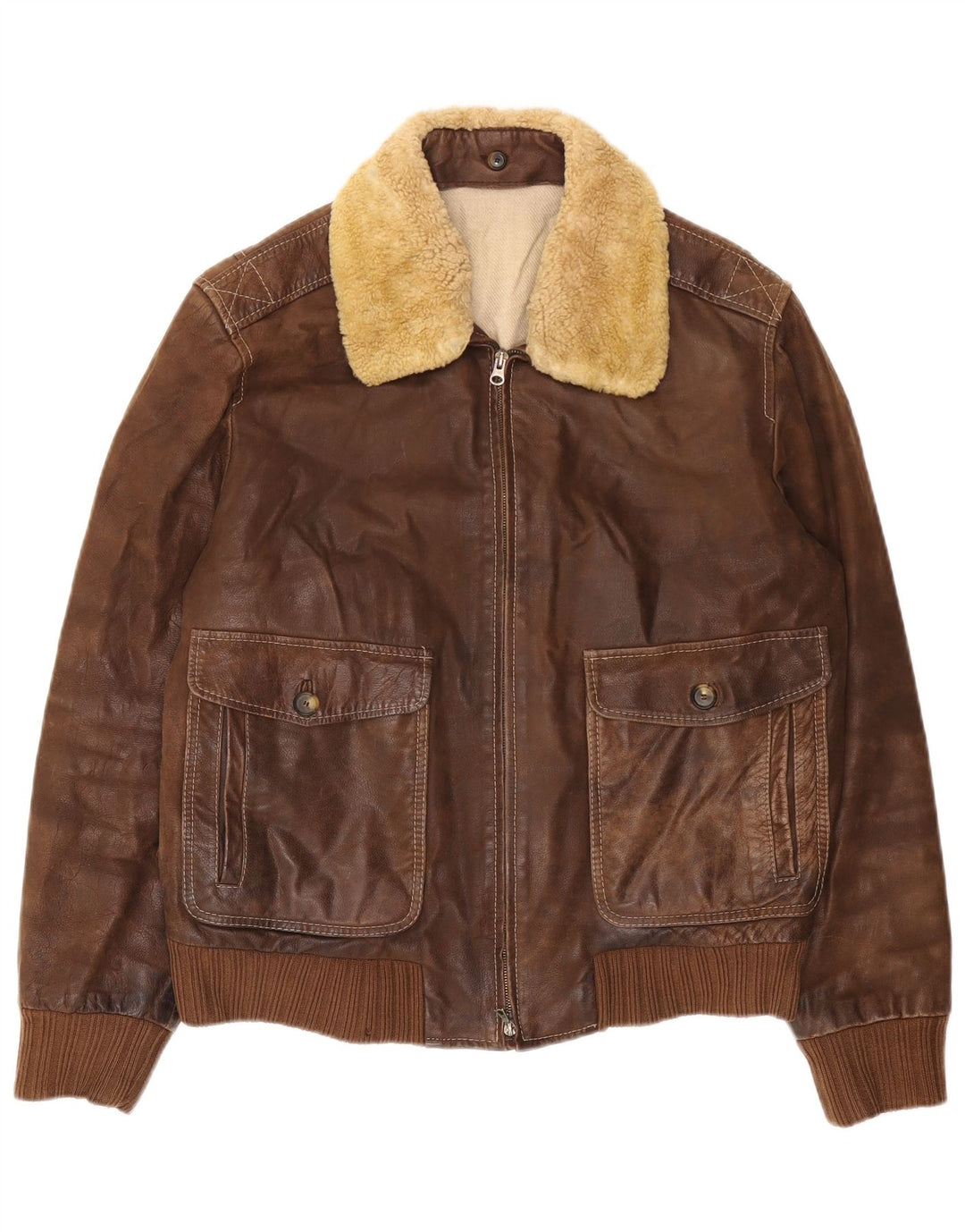 Vintage Ανδρικό Δερμάτινο Μπουφάν IT 52 XL Καφέ Δερμάτινο
