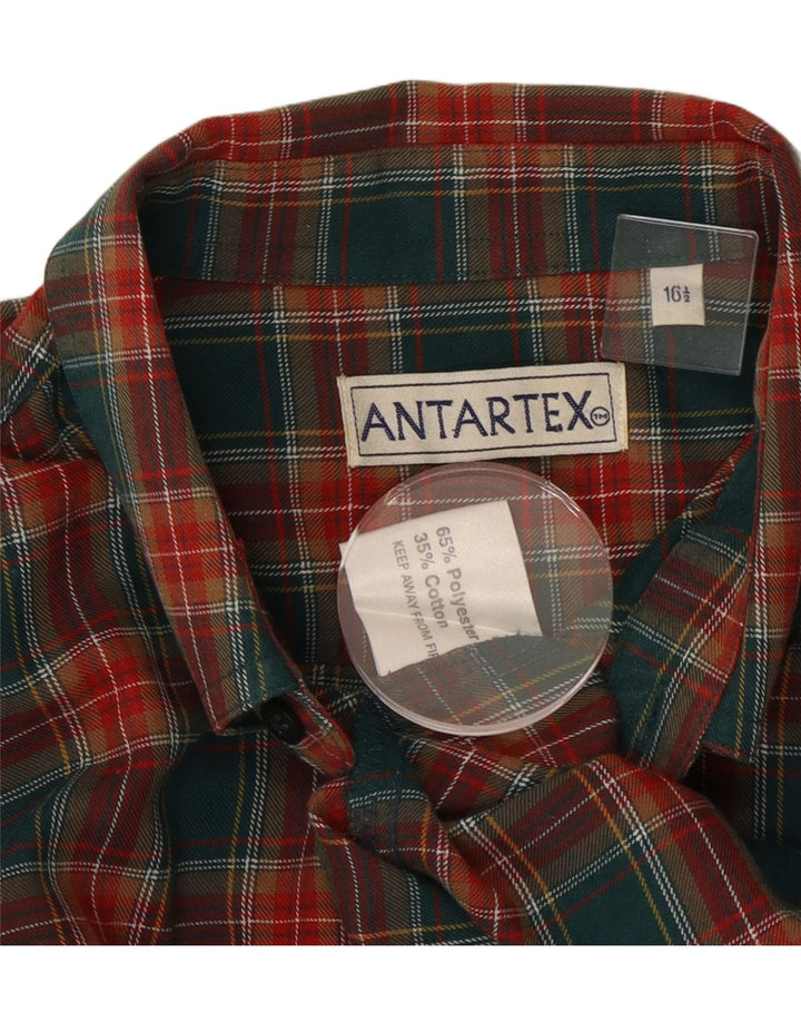 Ανδρικό φανελένιο πουκάμισο Antartex Μέγεθος 16 1/2 Large Green Check Polyester