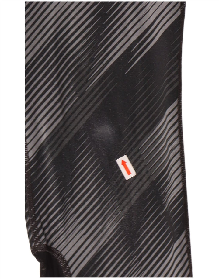 NIKE Womens Dri Fit Leggings UK 8 Small  Grey Striped Polyester