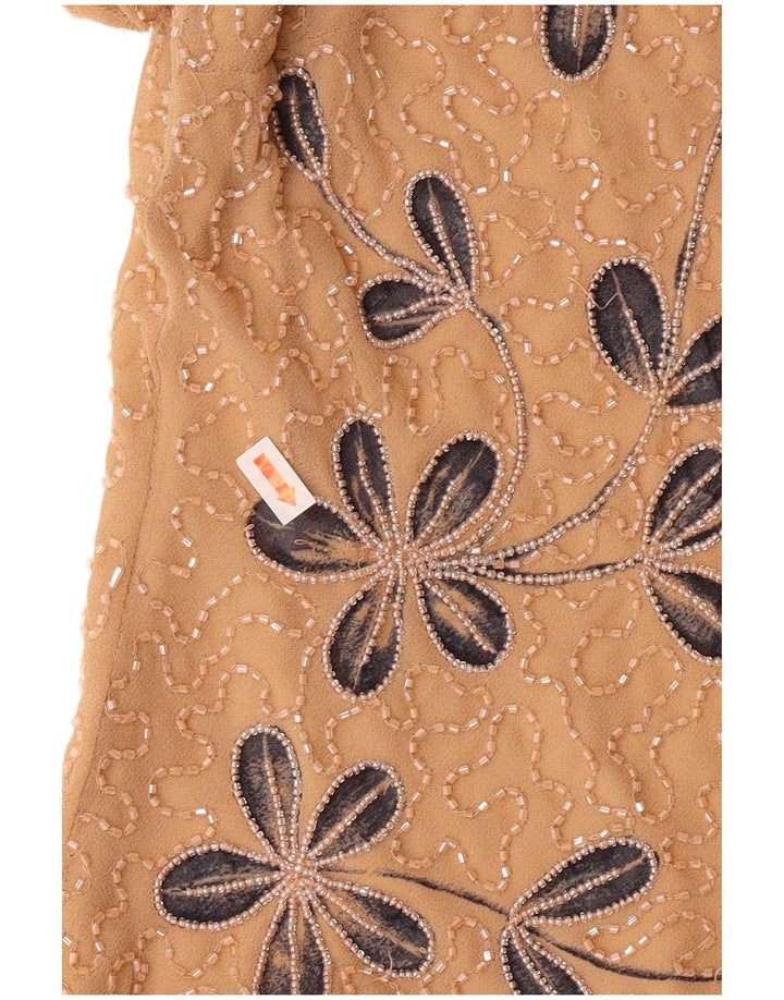 Jacques Vert Γυναικεία Μπλούζα Τοπ UK 12 Medium Beige Floral Polyester