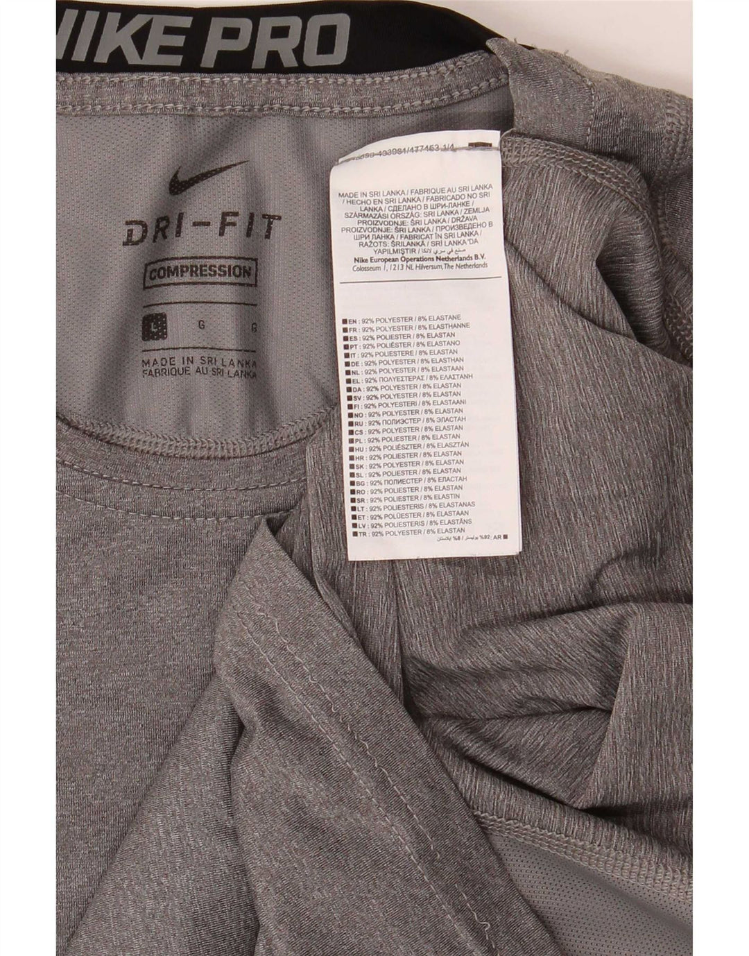 Ανδρικό μπλουζάκι Nike Dri Fit Top Large Grey Polyester
