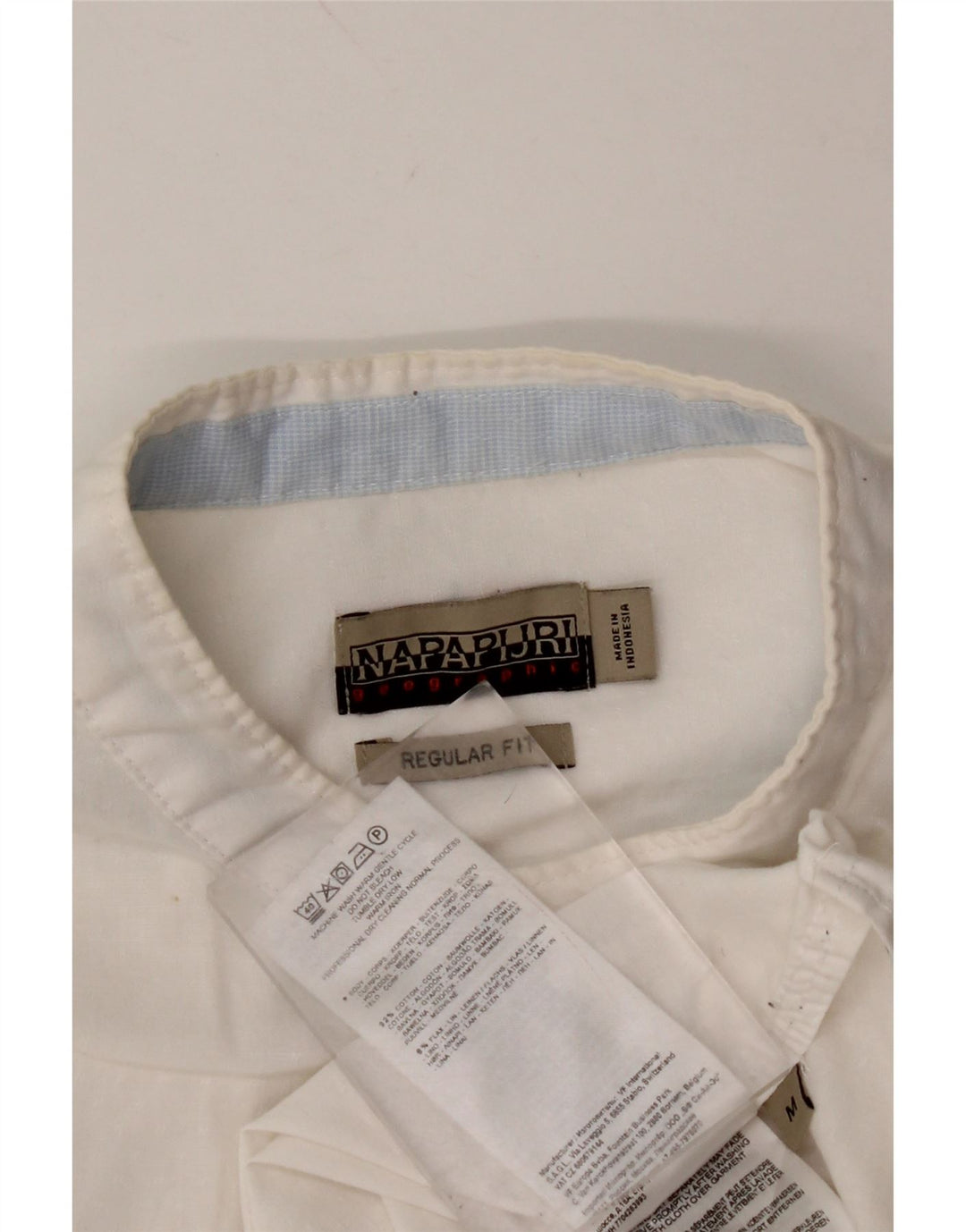 NAPAPIJRI Ανδρικό πουκάμισο Geographic Regular Fit, μεσαίο λευκό βαμβακερό